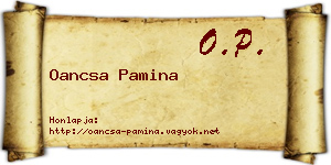 Oancsa Pamina névjegykártya